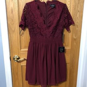 Lulu’s Burgundy Angel in Disguise Skater Dress